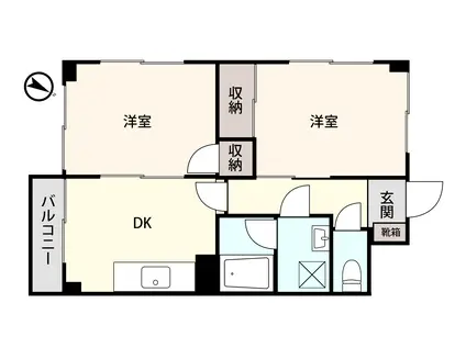 アシスト赤坂レジデンス(2DK/3階)の間取り写真