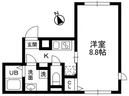 コンポジット門前仲町(1K/4階)の間取り写真