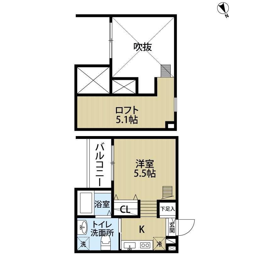 SOFITEL鶴里(1K/1階)の間取り写真