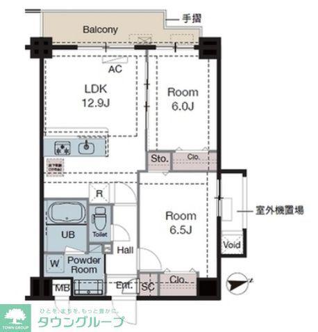 ラグゼナ東陽町(2LDK/7階)の間取り写真