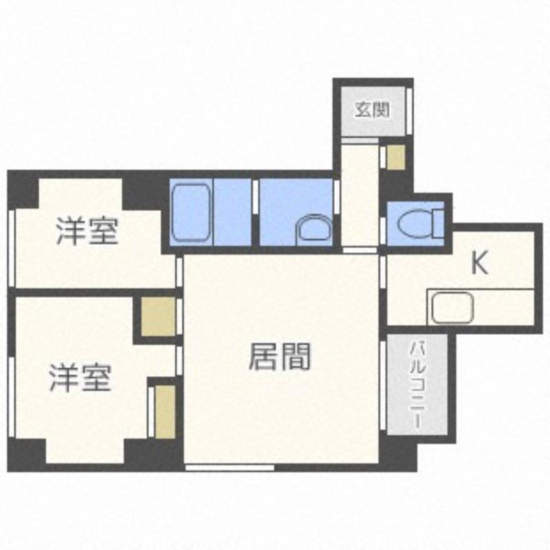 クレアシオン桑園II(2LDK/6階)の間取り写真
