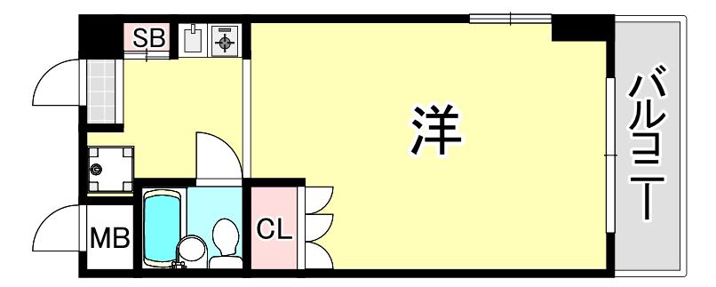 ロマネスク王子公園(ワンルーム/3階)の間取り写真