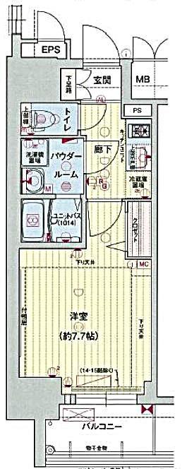プレサンス桜通ザ・タイムズ(1K/13階)の間取り写真