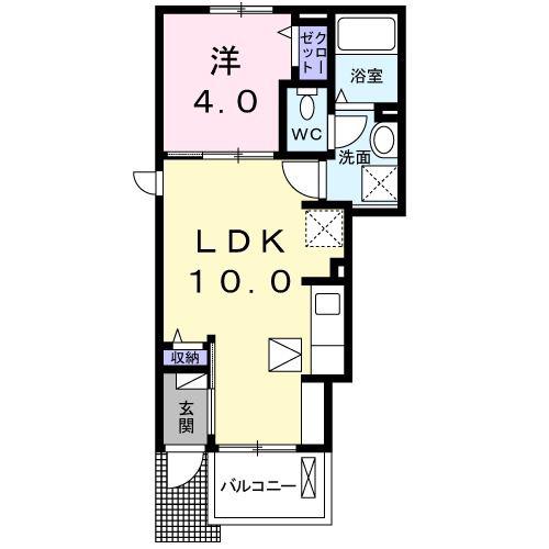 メゾン・サンT2(1LDK/1階)の間取り写真