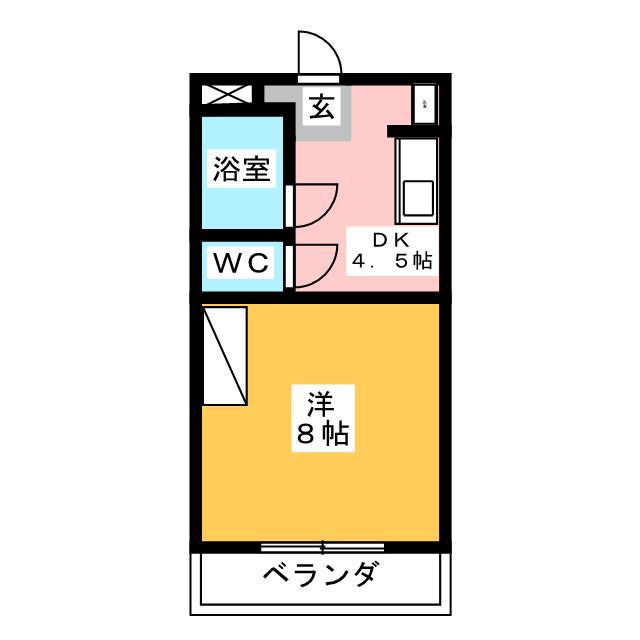 ドミールIII(1DK/1階)の間取り写真
