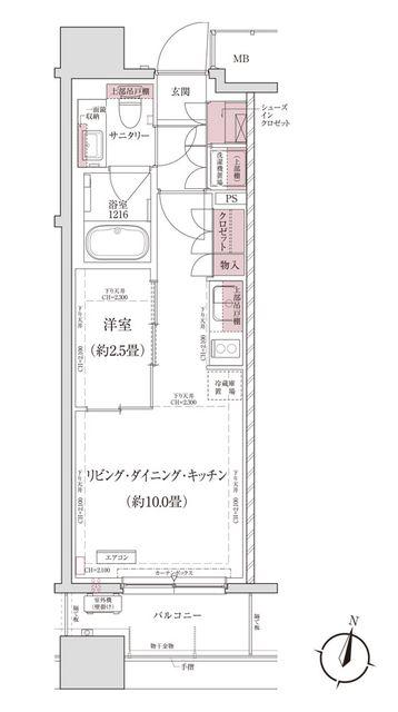 パークアクシス仙台西公園(1LDK/4階)の間取り写真