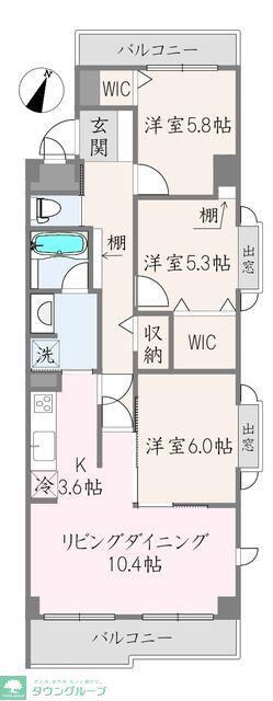 ライオンズマンション宮前平第7(3LDK/2階)の間取り写真