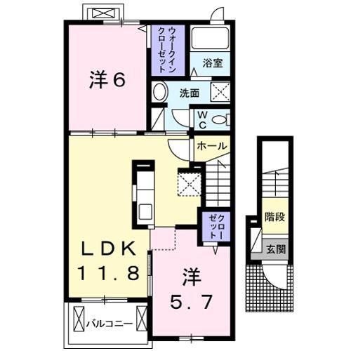 コリネッタ(2LDK/2階)の間取り写真