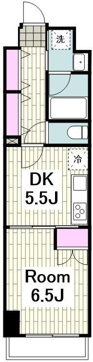 N-FLATS 横浜関内(1DK/6階)の間取り写真