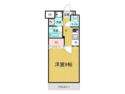 エスト東古松(1K/7階)の間取り写真