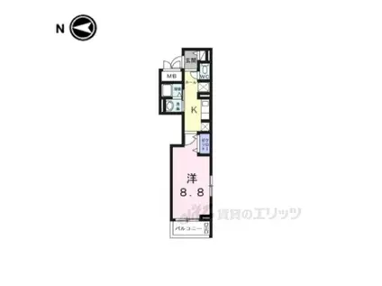 サピー日英Ⅲ(1K/3階)の間取り写真