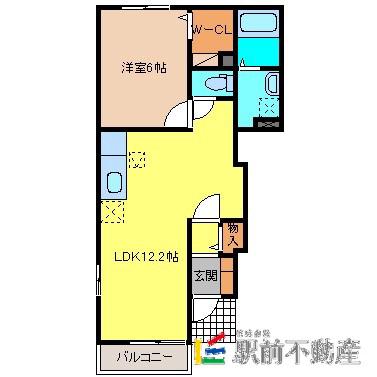 リヴェール・ヴィラ(1LDK/1階)の間取り写真