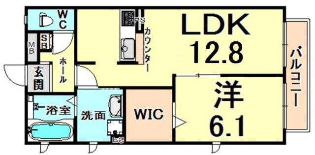 シャーメゾンMV-I(1LDK/2階)の間取り写真