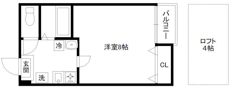 ガーネット御所西(1K/3階)の間取り写真