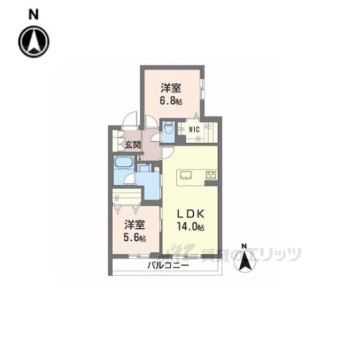 シャーメゾンラフォレ(2LDK/2階)の間取り写真