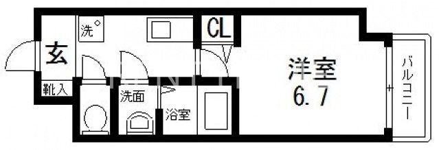 パーラム徳庵(1K/7階)の間取り写真