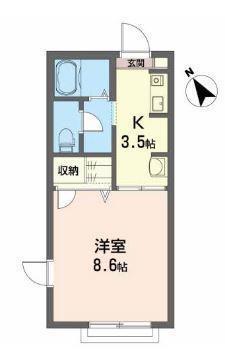 シャーメゾンN(1K/2階)の間取り写真
