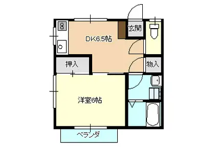 CONDO NOGI A(1DK/1階)の間取り写真