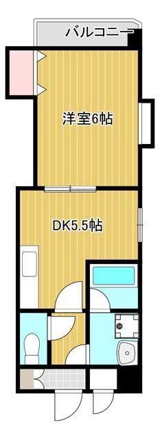 プレシード萩崎(1DK/6階)の間取り写真