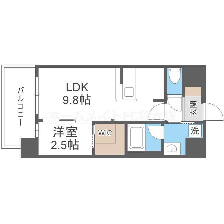 コンフォリア・リヴ淡路(1LDK/3階)の間取り写真