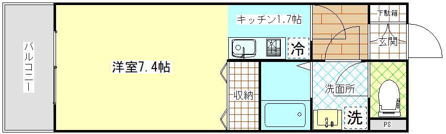 レジデンス・ミヨ(1K/3階)の間取り写真