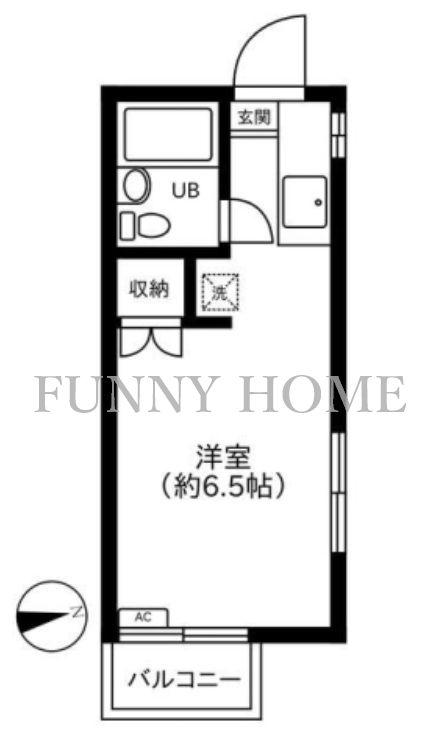 ドリームハイツ(ワンルーム/2階)の間取り写真