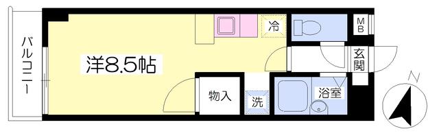 メゾン北仙台(ワンルーム/5階)の間取り写真
