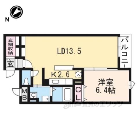 シーダーエース(1LDK/2階)の間取り写真