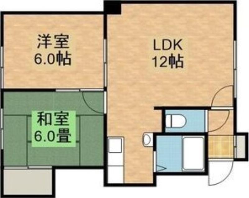 コーポ野村(2LDK/3階)の間取り写真