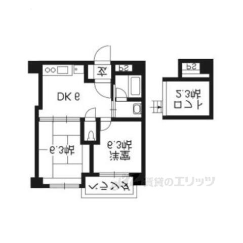 ウエストSQUARE(2DK/2階)の間取り写真