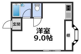 パールハイム深江橋(ワンルーム/8階)の間取り写真