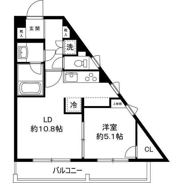 デルックス駒沢(1LDK/3階)の間取り写真