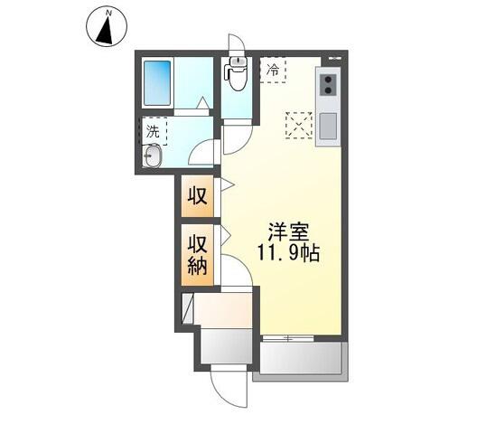 グレイス井沢II(ワンルーム/1階)の間取り写真