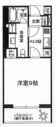 STATION GARDEN TOWER(1K/12階)の間取り写真