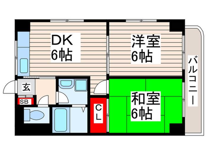 アヴニール(2DK/3階)の間取り写真