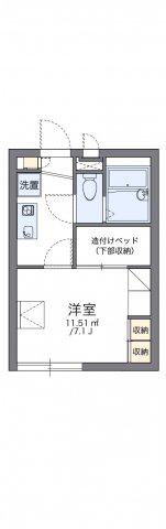 レオパレスリバーサイド住吉(1K/1階)の間取り写真