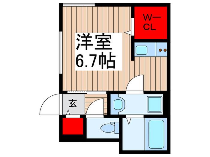 美らテラス(ワンルーム/1階)の間取り写真