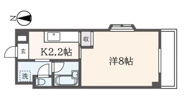 レジデンスSHIRAI(1K/2階)の間取り写真