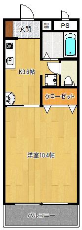 プランタン小泉(1K/2階)の間取り写真