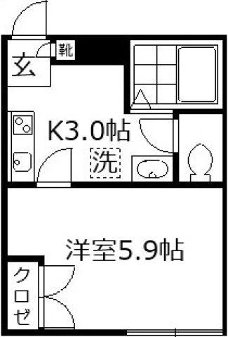 早稲田鶴巻町IMAハウス(1K/2階)の間取り写真
