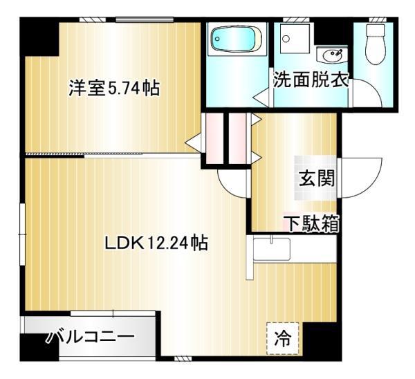 マンションマラネロ(1LDK/2階)の間取り写真