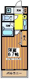エマーユパレス(1K/2階)の間取り写真