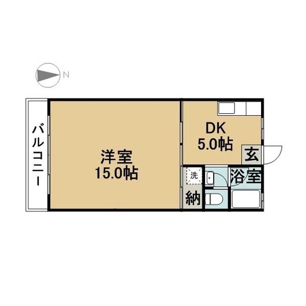 苧島ビレッジ(1DK/2階)の間取り写真