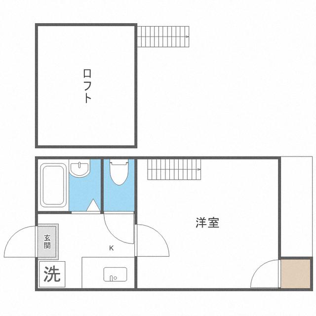 フロイデ平尾(1K/1階)の間取り写真