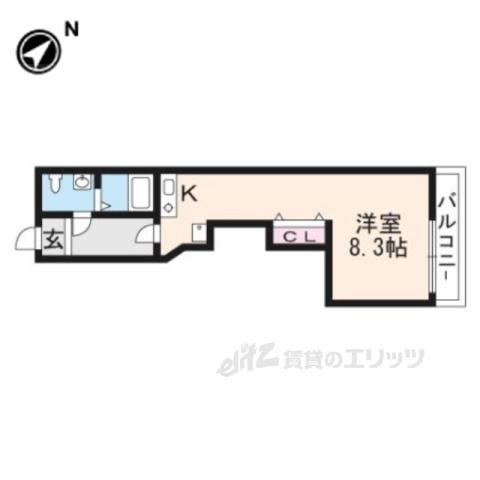 ブリエ西大路(ワンルーム/3階)の間取り写真