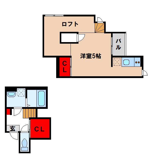CB鳥栖ルミナス(1K/1階)の間取り写真