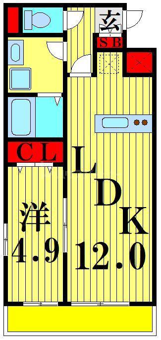 リーブルファイン谷在家(1LDK/3階)の間取り写真