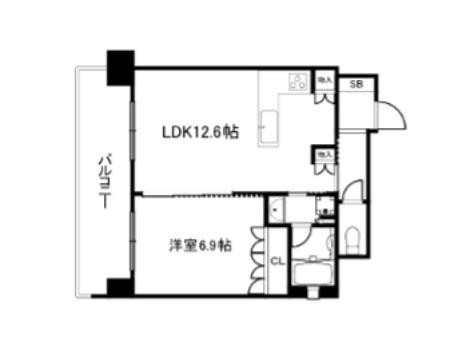 リーガル京都御所西V(1LDK/3階)の間取り写真