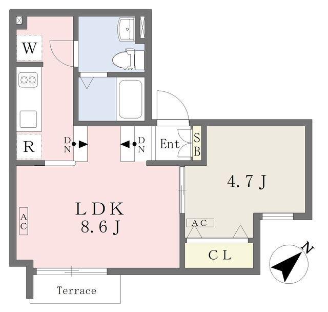 LAPIS後楽園(1LDK/1階)の間取り写真