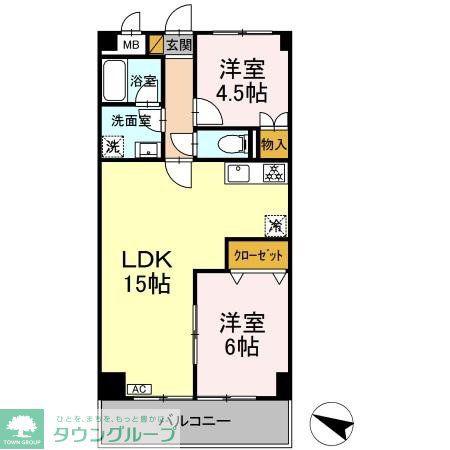 YS習志野台(2LDK/4階)の間取り写真